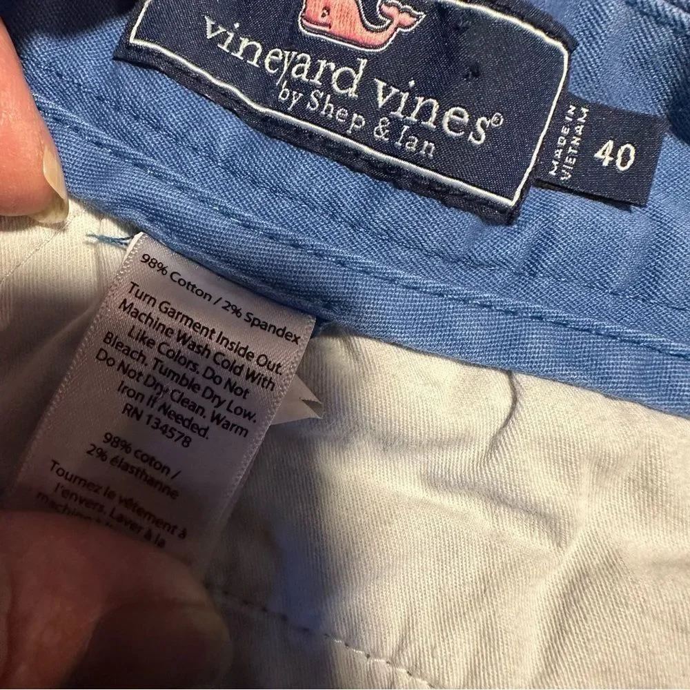 Vineyard Vines Men's Shorts Blue Breaker Short Cotton Size 40 Flat Front Casual‎